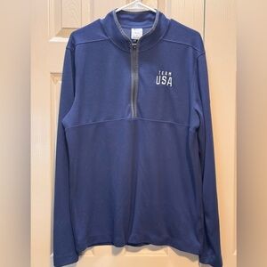 Nike Team USA  1/4 Zip Shirt Mens Large Navy Olympics Dri-Fit Performance